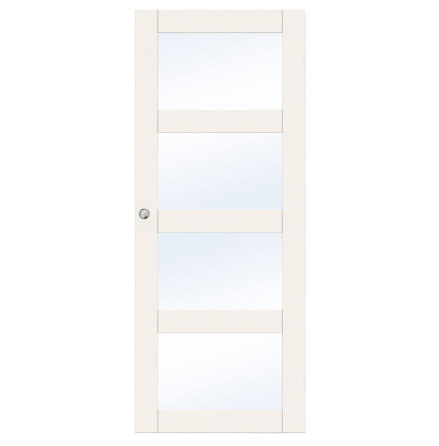 SKJUTDÖRR SWEDOOR UNIQUE GW04L VIT KLARGLAS UTANPÅLIGGANDE