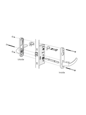 Byte handtagspaket Alt 4 Cylinder insida, cylinder utsida.