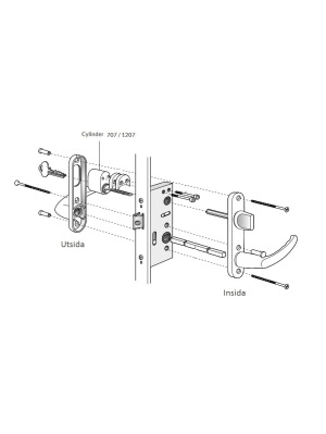 Handtagspaket Alt 3 Vred insida frbered fr cylinder utsida inkl. cylinder