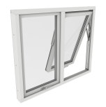 Vridfnster Outline Tvluft 3-Glas Vitlackerad Alu