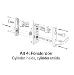 HANDTAG TILL SVENSKA FNSTER RAK/RUND PROFIL FNSTERDRR - CYLINDER INSIDA, CYLINDER UTSIDA