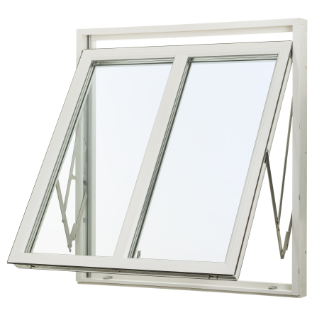 Lager Vridfönster Svenska Fönster Rak Profil 3-glas Med Glasdelande Post Vit Aluminium