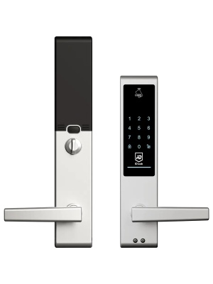 Elektroniskt d�rrl�s Silver (NCS S 3502-B) Monterad