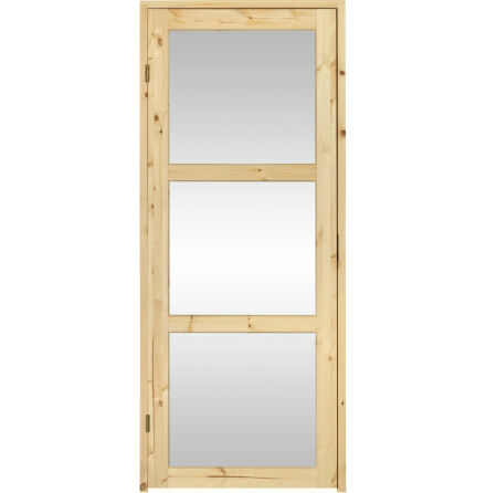 Bastudörr Mariehamn Klarglas Obehandlad Furupanel