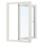 SIDESWING FNSTER SVENSKA FNSTER RAK PROFIL 3-GLAS VIT ALUMINIUM