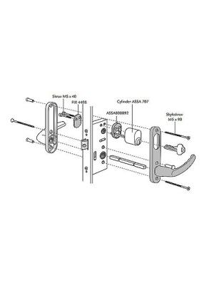 Handtagspaket Alt. 2 cylinder insida, tckbricka utsida