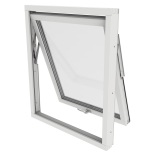 Vridfönster Outline 3-Glas Vitmålat Trä