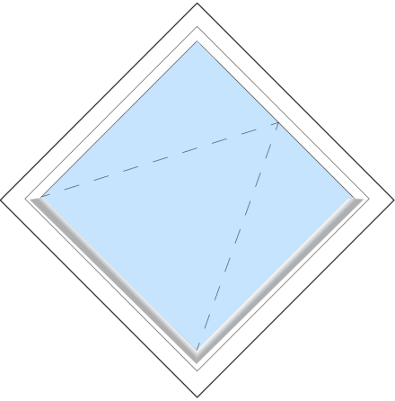 Diagonalt Outline FF12Ö 2+1-Glas Vitlackerad Alu