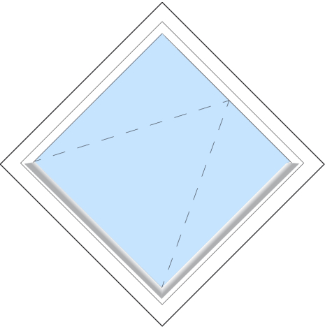 Diagonalt Outline FF12Ö 3-Glas Vitmålat Trä