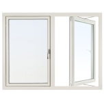 SIDESWING 2-LUFT SVENSKA FNSTER RAK PROFIL 3-GLAS VIT ALUMINIUM