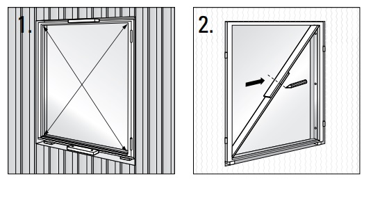 Kontrollera fönsterkarmens diagonalmått på två olika sätt - Kryssmät