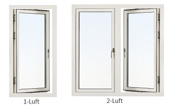 1-Luft eller 2-Luft fönster- Antal fönsterbågar i samma karm