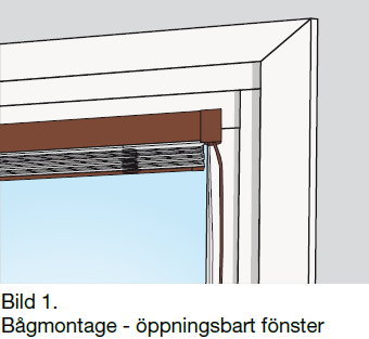 Bågmontage - Fäst persienner i öppningsbart fönster